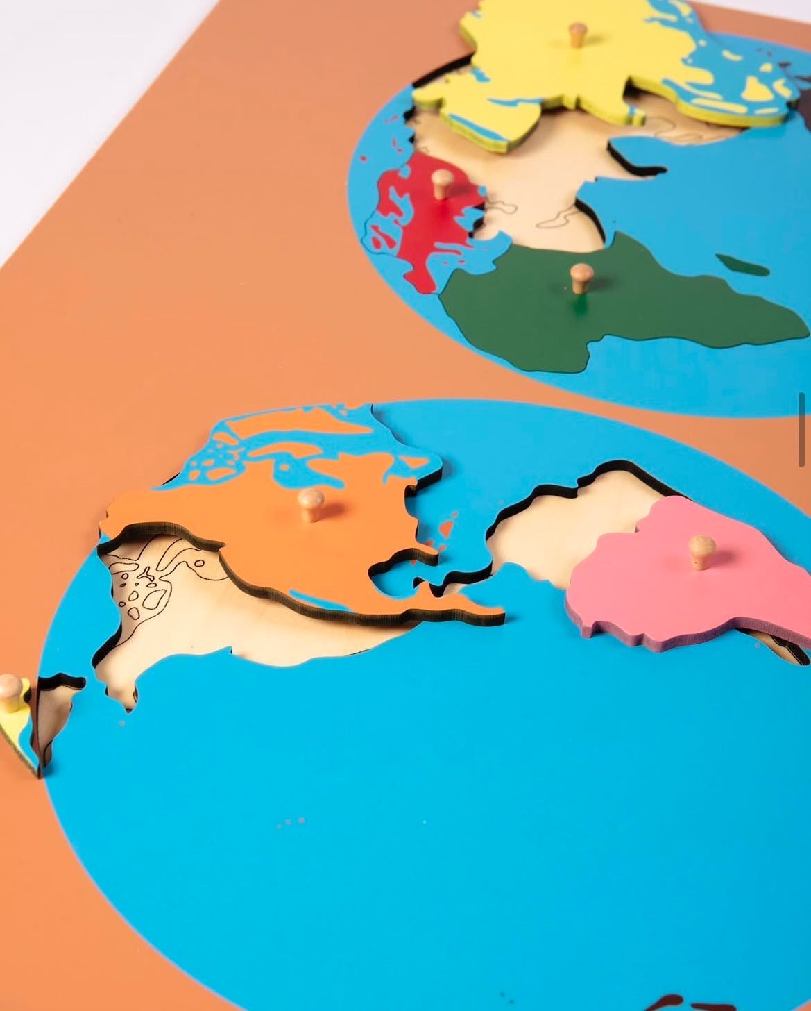 SET Mapa Mundi Puzzle Pinza